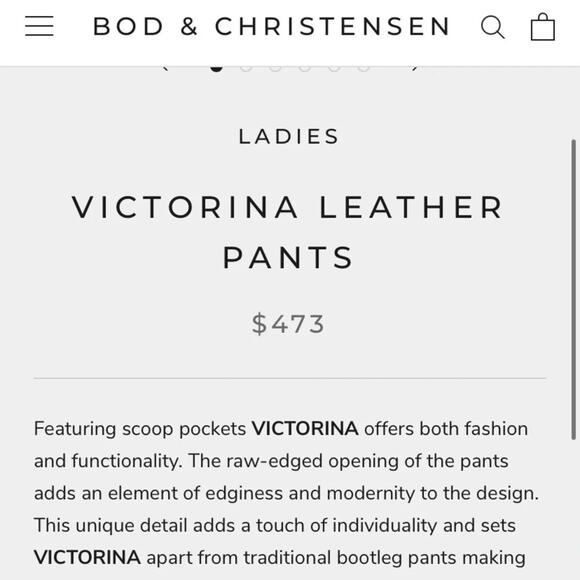 New Bod & Christensen Real Authentic  Italian Leather Boot Cut  Pants size 2 - Picture 2 of 10